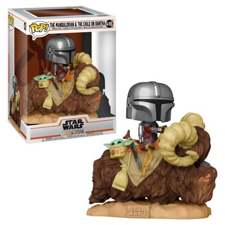 Star Wars, The Mandalorian, POP! Mando a Bantha, figurka 19 cm